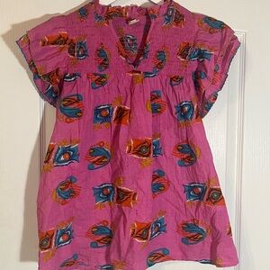 Ivy Jane Smocked Yoke Pink Blouse